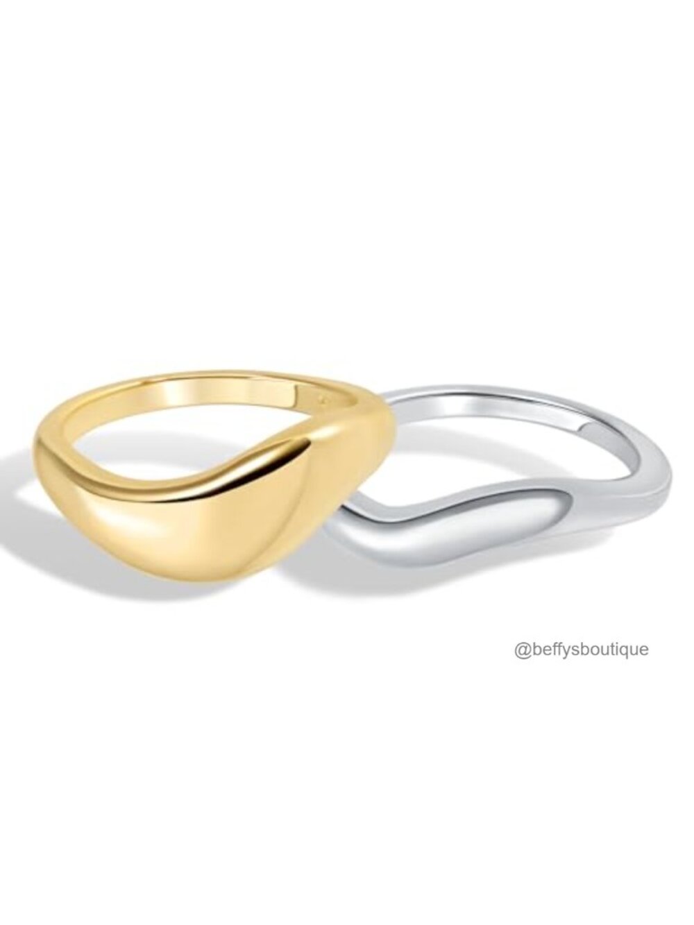 Gold Plated Stacking Rings Set Wavy Pinky Thumb Ring Stack Size 4-9